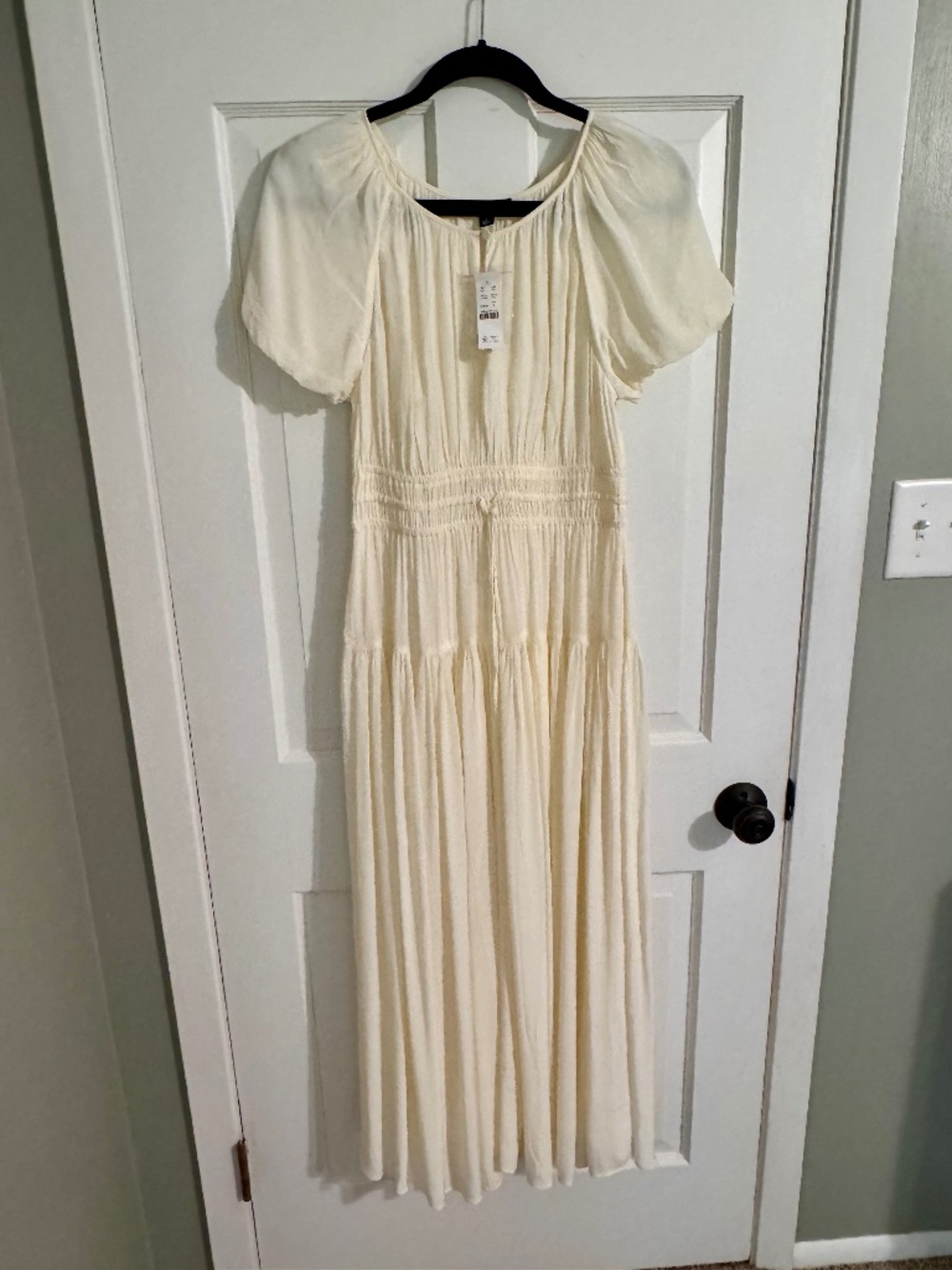 J.Crew Elena puff-sleeve dress in crepe de chine